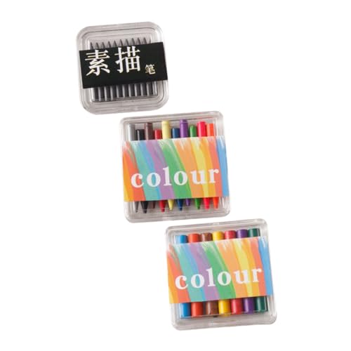 JUMPLAWN 3 Kartons Wachsmalstifte Mini Crayons für Puppenhäuser für Kreative und Dekoration im Miniaturformat von JUMPLAWN