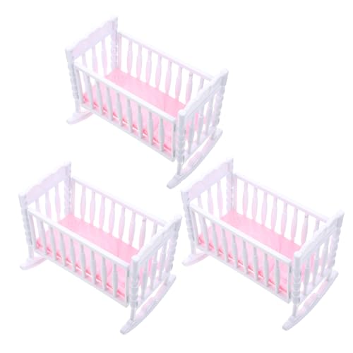 JUMPLAWN 3 Stück Spielzeugzubehör Babybett Dollhouse Cradle Stellen Sie Sich vor, zu für Neugeborene Babyspielzeug pp Weiß JUMPLAWN 3 Stück Spielzeugzubehör Babybett Dollhouse Cradle Stellen Sie Sich vor, zu für Neugeborene Babyspielzeug pp Weiß von JUMPLAWN