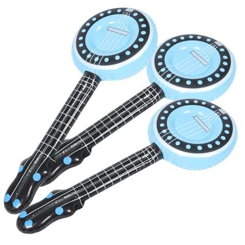 JUMPLAWN 3 Stück Teiliges Aufblasbares Banjo Musikinstrument aus Sicherem PVC Leichtes Partyspielzeug für Wiederverwendbar für Bühnenauftritte Sommer Poolpartys von JUMPLAWN