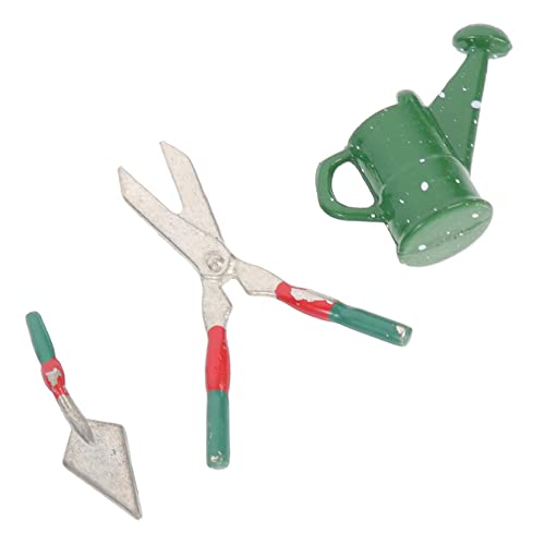 JUMPLAWN 3 Teiliges Mini Möbelset Werkzeuge Dekorationen Modelle Puppenhausmöbel Mini Hausdekore Miniatur Hauszubehör Mini Hauszubehör Mini Hausverzierungen Grüne Zinklegierung von JUMPLAWN