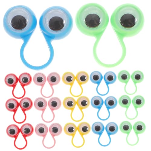 JUMPLAWN 30 Stück Finger Aktivitätsringe Wackelaugen Fingerpuppen Wackelaugen Ballringe Augapfel Ring Wackelaugen Fingerpuppe Fingerpuppen Auge Kinderspielzeug Der Ring Aus von JUMPLAWN
