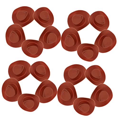 JUMPLAWN 30 Stück Mini Plastik Cowboy Hat Model tortendeko Einschulung Miniatur-Puppenhut kleine Hütchen zum Basteln Hut winzige Dekore Mini-Cowgirl-Hut Mini-Hüte Brown von JUMPLAWN