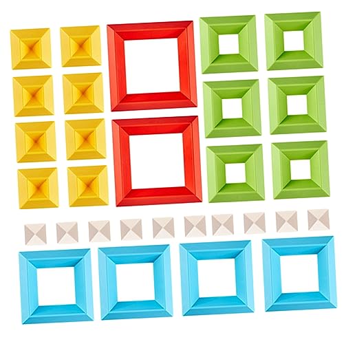 JUMPLAWN 30Stücke Teiliges Bausteine Stapelbare Blöcke für Kognitive Entwicklung Fördert Formen und Farben Hochwertiges Lernspielzeug für Kleinkinder für Jungen von JUMPLAWN