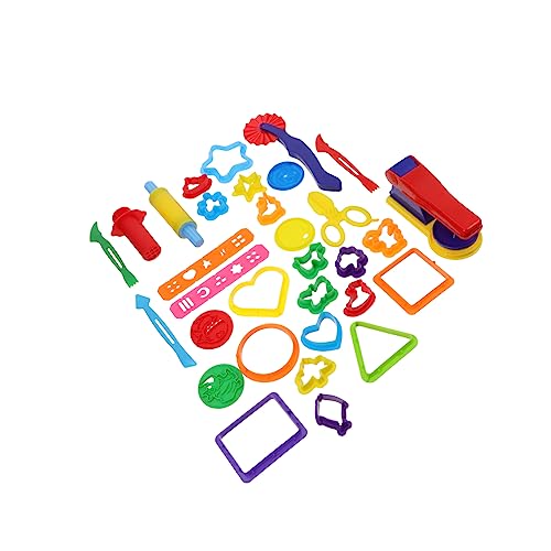 JUMPLAWN 32Stücke Teiliges Farbschlammspielzeug Kreatives Knete Werkzeug für Einfach zu Reinigen Fördert die Kreativität und Praktische Fähigkeiten als Geburtstagsgeschenk von JUMPLAWN