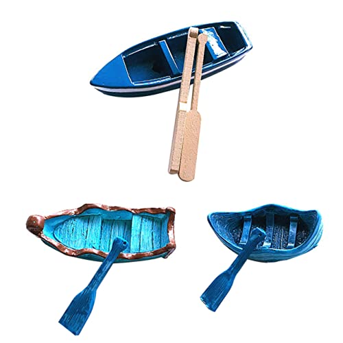 JUMPLAWN 3sätze Resin Boot Modell Teiliges Miniaturboot Deko Für Garten Und Zuhause Realistische Gestaltung Für Sukkulenten Und Terrarien Kreative Bastelidee von JUMPLAWN