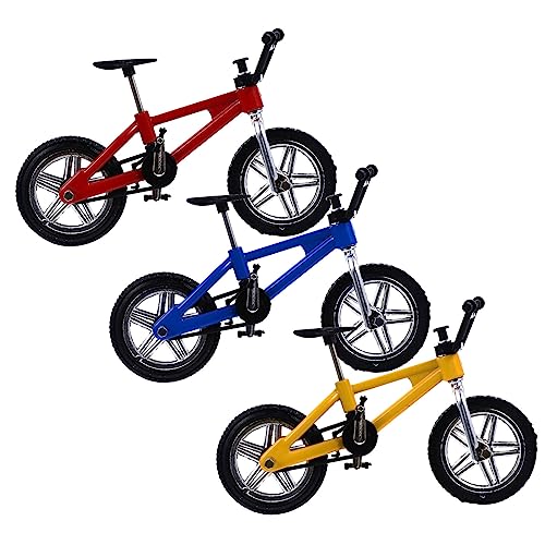 JUMPLAWN 3Stücke Mini Finger Fahrrad aus Legierung Tragbares Fingerspielzeug für Fingertraining und Koordination für und Partys von JUMPLAWN