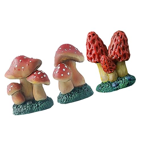 JUMPLAWN 3Stücke Miniatur Pilzornamente aus Resin Dekorative Bonsai Pilze für Mini und Mikrolandschaften für Garten und Wohnraumdekoration JUMPLAWN 3Stücke Miniatur Pilzornamente aus Resin Dekorative Bonsai Pilze für Mini und Mikrolandschaften für Garten und Wohnraumdekoration von JUMPLAWN