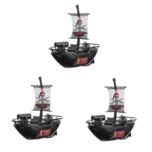 JUMPLAWN 3Stücke Teiliges Elektrisches Piratenschiff für Wasserspaß im Sommer für Badewanne und Pool Fördert die Fantasie und Motorischen Fähigkeiten von JUMPLAWN