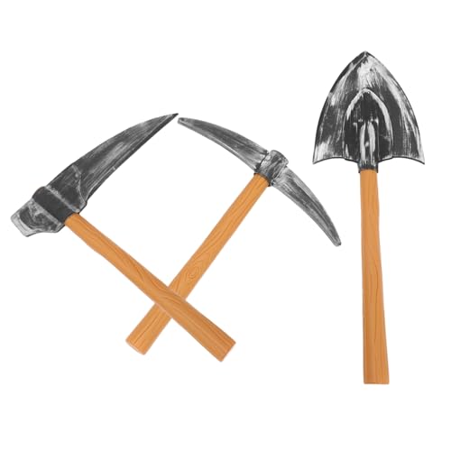 JUMPLAWN 3Stücke Teiliges Zwergenkostüm Set mit Spitzhacke und Schaufel Realistische Requisiten für Halloween Karneval Bühnenaufführungen und Themenpartys von JUMPLAWN