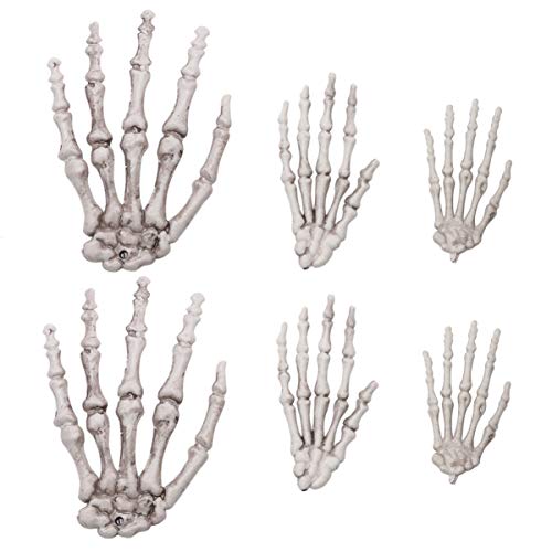 JUMPLAWN 3paare Halloween Dekorationsprops Gruselige Skeletthände Für Spukhaus Und Partys Kreative Prank Deko Für Halloween Karneval Und Mehr von JUMPLAWN
