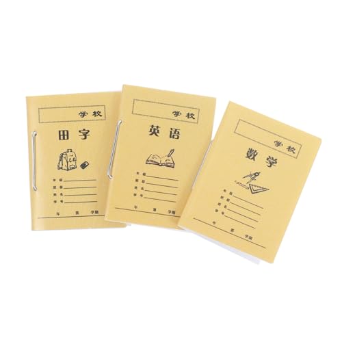 JUMPLAWN 3stücke Teiliges Miniatur Übungshefte Für Puppenhaus Dekorative Bücher Für Spielzeug Accessoires Für Kreative Szenen Und Bildungszwecke von JUMPLAWN