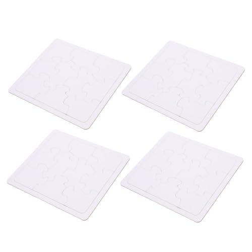 JUMPLAWN 4 Blätter DIY Blank Puzzles für Gestalten Kreatives Bastelspielzeug für Kunstwerke Leicht und Tragbar für Unterwegs von JUMPLAWN