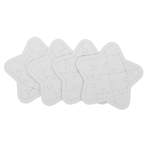 JUMPLAWN 4 Blätter Leere Puzzles zum Zeichnen DIY Bastelbedarf für Sicher und Robust Fördert Kreativität und Lernspaß für Zuhause und Unterwegs von JUMPLAWN