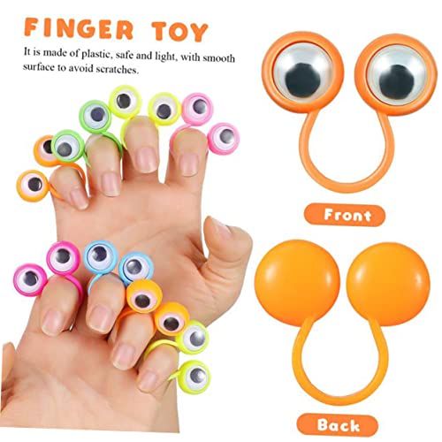 JUMPLAWN 4 Sätze Aktivitätsring Fingerpuppen Kinderauge Fingerpuppe Augapfelringe Augenring Partygeschenke Handfingerpuppe Augen Farbe Augenfingerspielzeug 24 Stück * 4 Zufällige Farbe von JUMPLAWN