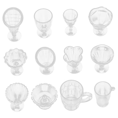JUMPLAWN 4 Set Mini -eisbecher Dekorative Miniatur -eisbecher DIY Prop Miniatur Model Requisite von JUMPLAWN