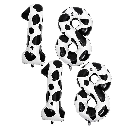 JUMPLAWN Luftballons Mit Kuh-aufdruck 4er-pack Folienballons Zahl 1 8 Für Den 18 Geburtstag JUMPLAWN Luftballons Mit Kuh-aufdruck 4er-pack Folienballons Zahl 1 8 Für Den 18 Geburtstag von JUMPLAWN
