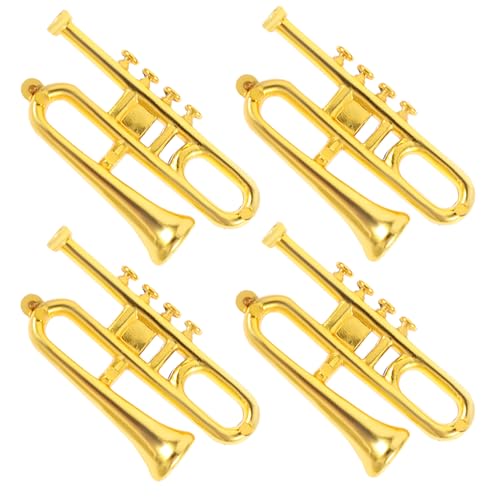 JUMPLAWN 4 Stück Mini Musikinstrument Ornamente Dekoration Musikdekor Kleine Musikinstrumente Mini Instrument Spielzeuginstrument Für Puppenhaus Miniatur Instrumentenmodell Goldener von JUMPLAWN