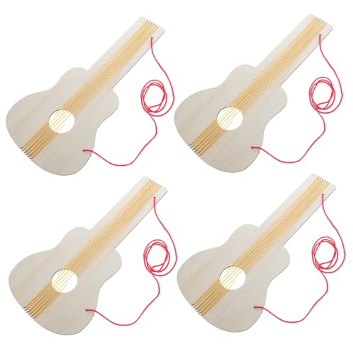 JUMPLAWN 4 Stück Musikinstrumentenparty Kleinkindgitarre Gitarrenfarbe Kinderukulele Für Jungen Gitarrenbausatz Selber Machen Gitarrenkinder Holzgitarre Beige Hölzern JUMPLAWN 4 Stück Musikinstrumentenparty Kleinkindgitarre Gitarrenfarbe Kinderukulele Für Jungen Gitarrenbausatz Selber Machen Gitarrenkinder Holzgitarre Beige Hölzern von JUMPLAWN