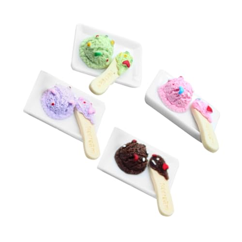 JUMPLAWN 4 Stück Puppenhaus Eiscreme Mini Eiscreme Spielsimulation Eiscreme Puppenhaus Puppenhaus Miniatur So Tun Als Ob Süße Miniatur Entzückendes Miniatur Eiscreme von JUMPLAWN