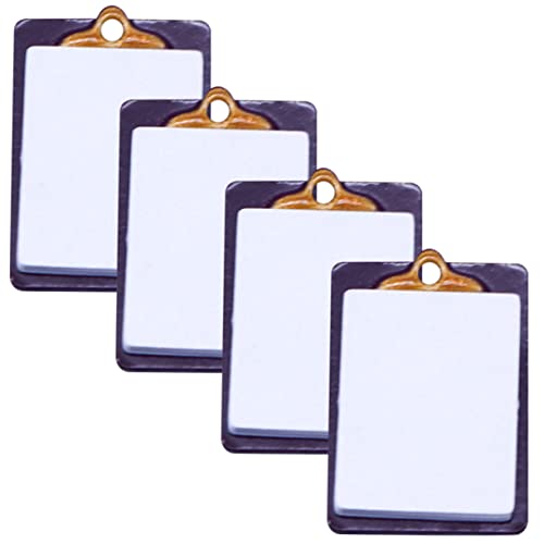 JUMPLAWN 4 Stück Schreibbrettmodell Mini-Schreibtafel-Modell Mini-Schreibtafel- Simulations-Zwischenablage Miniatur-Schulbedarf Puppenhaus-Zwischenablage Mini-Schulsachen Legierung von JUMPLAWN