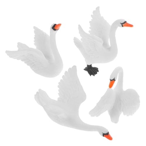 JUMPLAWN 4stücke Teiliges Miniatur Schwan Figuren Aus Robustem Resin Für Garten Und Tischdekoration Vivid Cartoon Design Für Mikro-landschaften Und Puppenhäuser JUMPLAWN 4stücke Teiliges Miniatur Schwan Figuren Aus Robustem Resin Für Garten Und Tischdekoration Vivid Cartoon Design Für Mikro-landschaften Und Puppenhäuser von JUMPLAWN
