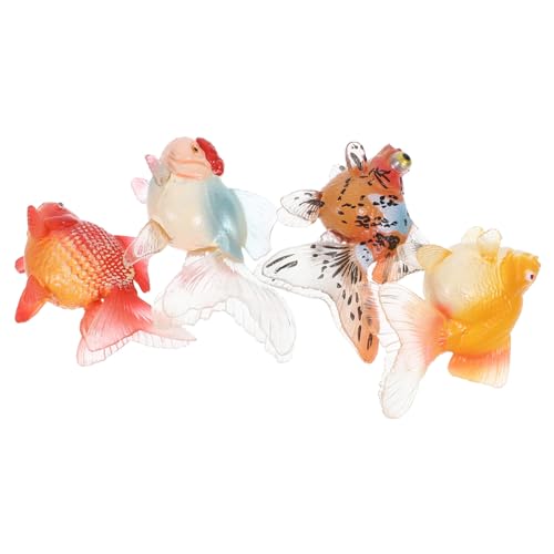 JUMPLAWN 4 Stück Teiliges Bunte Kunststoff Goldfisch Modelle Realistische Simulation Lebensechte Aquarium Deko Figuren für Fischbecken Terrarien und Lernspielzeug von JUMPLAWN