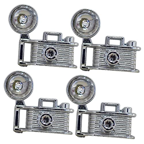 JUMPLAWN 4 Stück Vintage -kameramodell Alte Kamera Zubehör Miniatur Mini -Kamera Klein Winzig Puppenhaus Kamera Kamerastütze Mini-möbelstütze Mini-hausschmuck Kameradekor Legierung Silber von JUMPLAWN