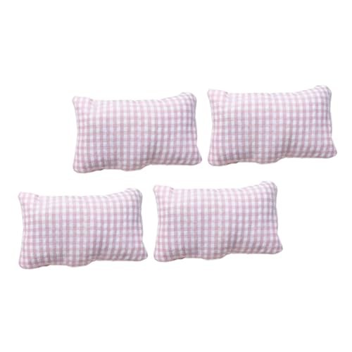 JUMPLAWN 4 Stück entzückende Mini-Hausdekoration Puppenbett Desktop-Mini-Hausdekoration puppenhauszubehör Sofa Dekoration Miniatur-Sofakissen Mini-Sofakissenmodell PP Baumwolle von JUMPLAWN