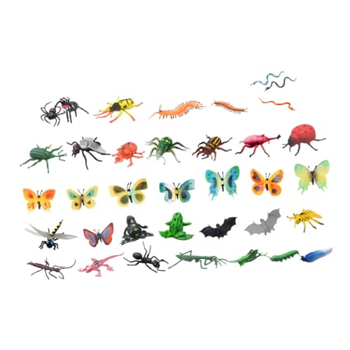 JUMPLAWN 43 Stück Insektenmodell gefälschtes Insektenspielzeug Bugs Zahlen realistisches insektenspielzeug Insekten gefälschte Kinderinsekten PVC von JUMPLAWN