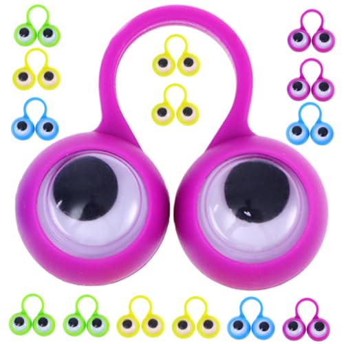 JUMPLAWN 48 Stück Ringspielzeug Wackelaugen Fingeraugen Fingerpuppenaugen Fingerparty Fingerpuppenaugen Ringe Augen Fingerspielzeug Fingeraugen Puppe Fingerspielzeug Für Aus Kunststoff von JUMPLAWN