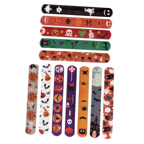 JUMPLAWN 48 Stücke Pop Kreis Armband LED Zubehör Halloween Weiß Party Neon Snap Armbänder Armbänder Slap Ringe Handgelenk Gurt Zufällige Farbe von JUMPLAWN