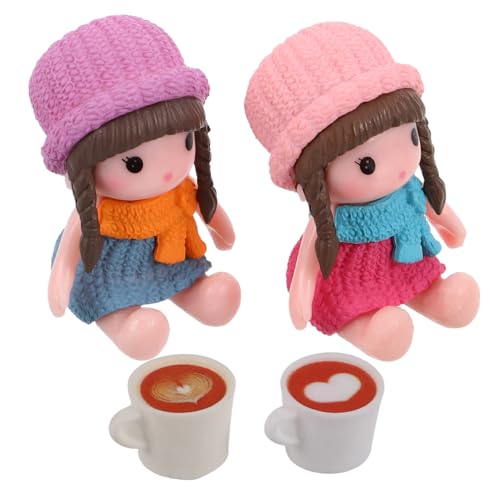 JUMPLAWN 4 Stück Kleiner Kaffeetassen Puppenhaus Zubehör Realistische Miniatur Küchenset für Selbstgemacht Dekoration Sammlerstücke für Puppenhaus für Fotografie und Kreative Projekte von JUMPLAWN