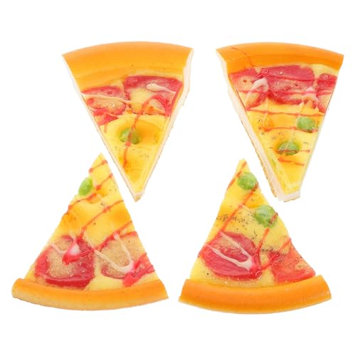 JUMPLAWN 4Stücke PU Simulations Käse Pizza Scheiben Modelle Realistische Fake Pizza Dekoration für Pizza Partys und Rollenspiele Charmantes Design Leicht zu Transportieren Vielseitig von JUMPLAWN