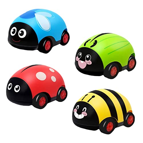JUMPLAWN 4Stücke Rückzieh Autospielzeug Insektenform Cartoon Fahrzeuge Für Jahren Für Jungen von JUMPLAWN