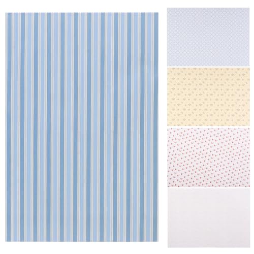 JUMPLAWN 5 Blätter Puppenhaus-Tapete klein Puppenhaus für Mädchen Blau schälen Miniaturen deko Puppenhaus-Wandaufkleber Wandaufkleber für Minihaus selbstklebendes Papier von JUMPLAWN