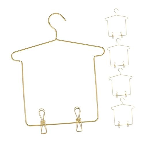 JUMPLAWN 5 Sätze Kleiderbügel für Puppen Hänger mit Clips für Puppenbekleidung für Puppenhaus Möbelzubehör Goldene Farbe Elegantes Design JUMPLAWN 5 Sätze Kleiderbügel für Puppen Hänger mit Clips für Puppenbekleidung für Puppenhaus Möbelzubehör Goldene Farbe Elegantes Design von JUMPLAWN