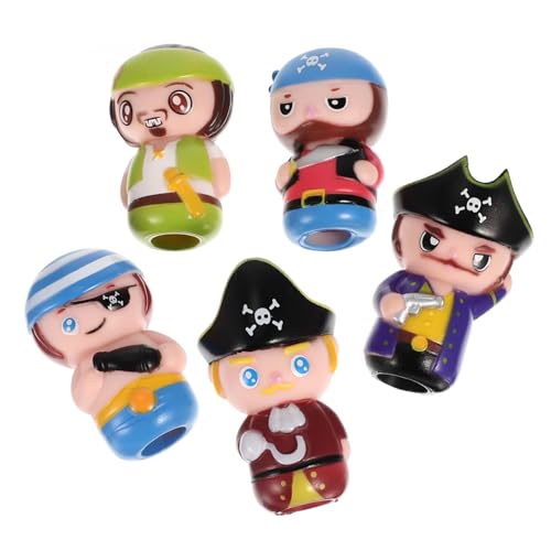 JUMPLAWN 5 Stück Cartoon-Finger-Puppe Fingerpuppen für Kleinkinder zum Geschichtenerzählen Piraten-Handpuppe Fingerpuppen für Cartoon-Puppenspielzeug Vinyl von JUMPLAWN