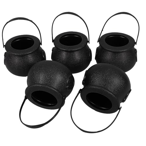 JUMPLAWN 5 Stück Halloween-Süßigkeiten-Eimer Zaubererkessel glühen drinnen Hexentopf kleine halloween dekoartikel Eimer behandeln Korb mit Halloween-Leckereien Abs Black JUMPLAWN 5 Stück Halloween-Süßigkeiten-Eimer Zaubererkessel glühen drinnen Hexentopf kleine halloween dekoartikel Eimer behandeln Korb mit Halloween-Leckereien Abs Black von JUMPLAWN