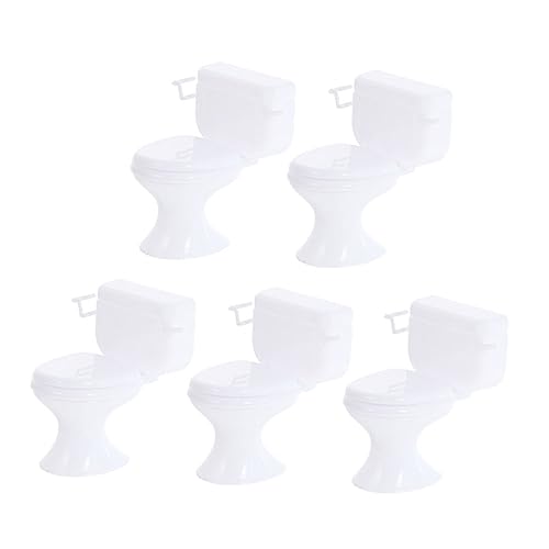 JUMPLAWN 5 Stück Puppentoilette Töpfchen Toilette Babytopf Puppenhausbad Nettes Mini -toilettenspielzeug Tragbares Töpfchen Für Kleinkinder Toiletten-Training Weiß Plastik von JUMPLAWN