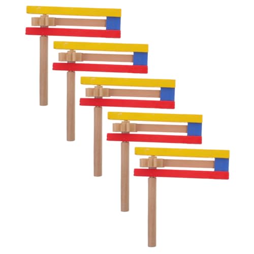 JUMPLAWN 5 Stück Teiliges Holz Ratsche Geräuschemacher Selbstrotierende Handspielzeug für Geburtstagsfeiern Sportveranstaltungen und Familienfeiern Lärmmacher aus Holz mit von JUMPLAWN