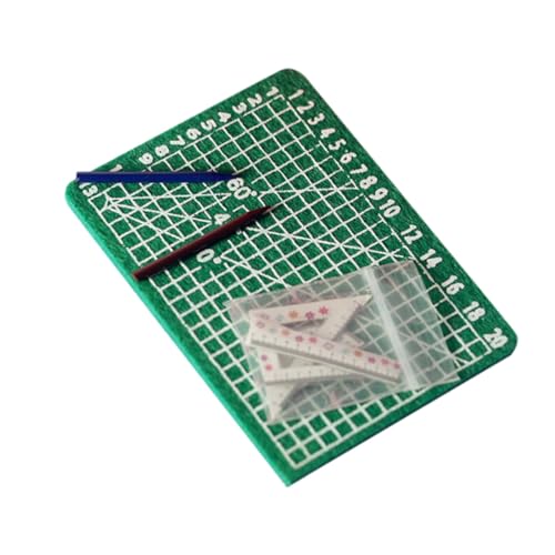 JUMPLAWN 5 Stück Teiliges Lineal und Schneidematte Set für Puppenhäuser Kreatives Zubehör für DIY Miniaturdekoration und Fotografie ohne Stift von JUMPLAWN