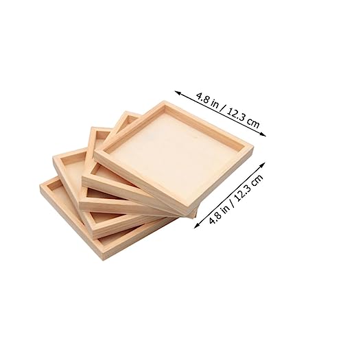 JUMPLAWN 5 Stück Teiliges Quadratisches Holztablett Stabiles Puzzle Sortierbrett Praktische Aufbewahrung für Teilige Puzzles Langlebiges Holzmaterial für Einfache Montage und Ordnung von JUMPLAWN