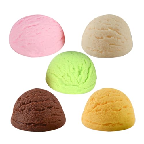 JUMPLAWN 5 Stück Teiliges Realistische Deko Eiscreme Kugeln Farbenfrohe Lebensechte EIS Modellbälle für Party Deko Schaufenster Dessertladen Küchen Festivaldekoration von JUMPLAWN
