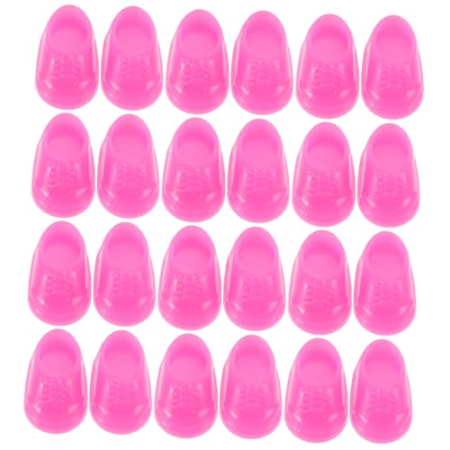 JUMPLAWN 50 Paar Kleine Gelbe Entenspielzeug Mini-fingerschuhe Kleinkind-mädchenschuhe Babydoll-zubehör Für Kleinkinder Miniatur-Schuhe Miniatur Unfertige Schuhe Miniatursachen Plastik Rosy von JUMPLAWN