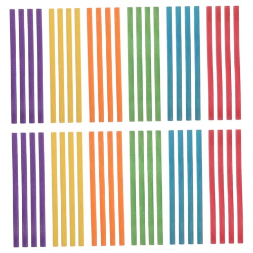 JUMPLAWN 50Stücke Bunte Holz Rhythmus Sticks Set Farbige Schlaginstrumente für Musikinstrument Musikalischen Entwicklung und Hand Auge Koordination von JUMPLAWN