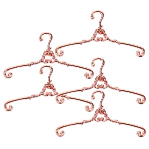 JUMPLAWN 5Stücke Kleiderbügel Für Puppen Hochwertige Lebensechte Hänger Aus Roségold Für Puppenkleider Und Outfits Puppenhaus von JUMPLAWN