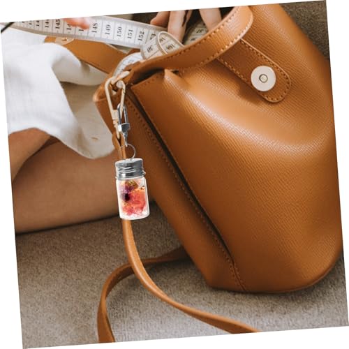 JUMPLAWN 5Stücke Mini Glasflaschen mit Schlüsselbund DIY Wunschflaschen für Parfüm und Schmuck Transparente Minifläschchen für Kreative Projekte und von JUMPLAWN