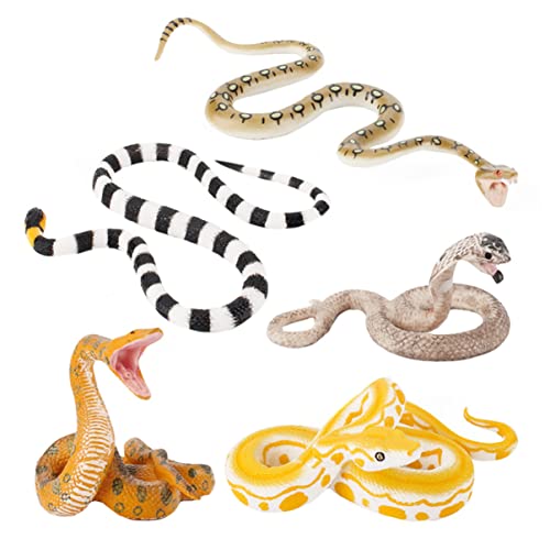 JUMPLAWN 5Stücke Realistische Schlangenmodelle Hochwertiges Halloween aus Umweltfreundlichem Material für Streich und Dekorationszwecke von JUMPLAWN