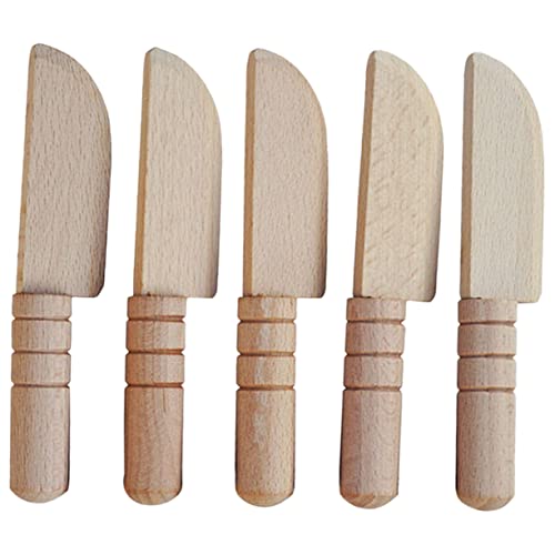 JUMPLAWN 5Stücke Teiliges Holzschneider Spielzeugset für Puppenhaus DIY Küchenzubehör mit Realistischem Design Fördert Kreativität und Hand Augen Koordination für Frühe von JUMPLAWN
