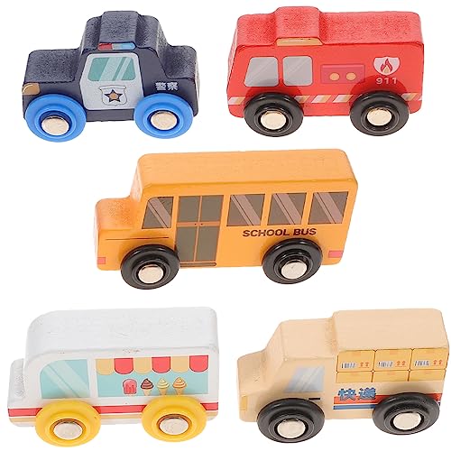 JUMPLAWN 5Stücke Teiliges Holzspielzeug Mini Feuerwehr und Polizeiautos für Kreativität und Sozialer Interaktion für Partys JUMPLAWN 5Stücke Teiliges Holzspielzeug Mini Feuerwehr und Polizeiautos für Kreativität und Sozialer Interaktion für Partys von JUMPLAWN
